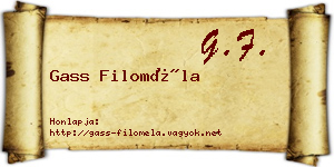 Gass Filoméla névjegykártya